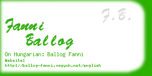 fanni ballog business card